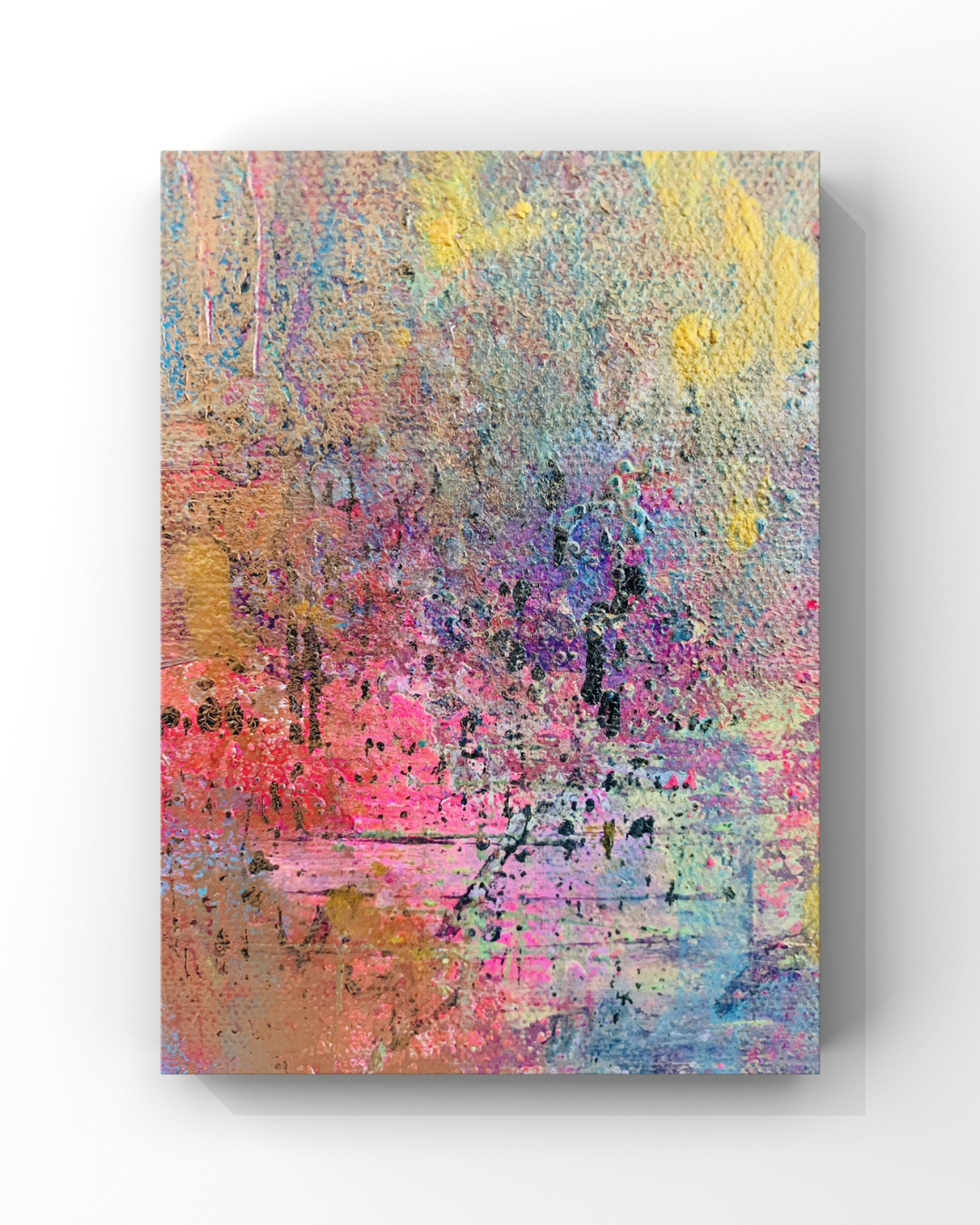 Walk in the Park With Jen — a textured photography interpretation in pink, yellow, aqua, violet, and earthy gold